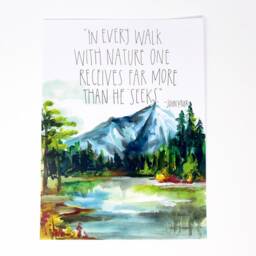John Muir Art Print 8x10, Adventure Art, Home Decor, Outdoorsy Print, Quote - thumbnail 3