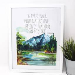 John Muir Art Print 8x10, Adventure Art, Home Decor, Outdoorsy Print, Quote - thumbnail 2