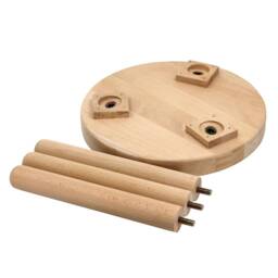 Solid Beech Round Wooden Foot Stool With 3 Legs - Flatpack - thumbnail 3