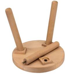 Solid Beech Round Wooden Foot Stool With 3 Legs - Flatpack - thumbnail 2