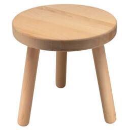 Solid Beech Round Wooden Foot Stool With 3 Legs - Flatpack - thumbnail 1