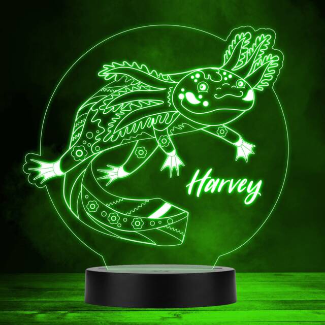 Decorative Axolotl Sea Creature Multicolour Personalised Gift Lamp Night Light - Bedroom - image 1