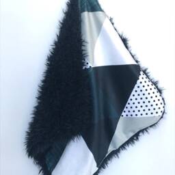Lovey, Security Blanket, Blankie, Minky Baby Blueand White New Gift, Modern Lovey - thumbnail 3