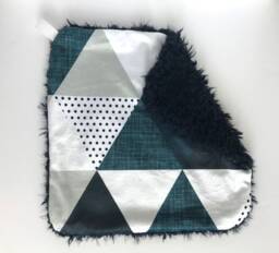 Lovey, Security Blanket, Blankie, Minky Baby Blueand White New Gift, Modern Lovey - thumbnail 1