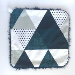 Lovey, Security Blanket, Blankie, Minky Baby Blueand White New Gift, Modern Lovey - thumbnail 2