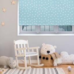White & Blue Heart Roller Blind, Children's Made To Measure, Heart Blind - thumbnail 2