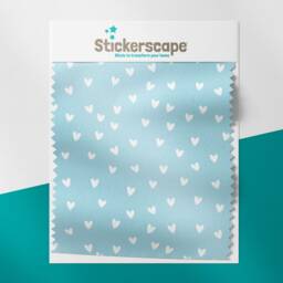 White & Blue Heart Roller Blind, Children's Made To Measure, Heart Blind - thumbnail 3