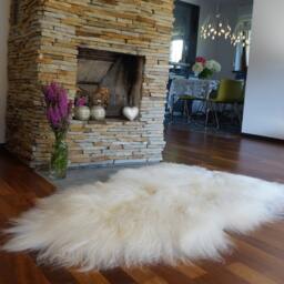 "Sheepskin Icelandic White Throw Genuine Leather Sheep Skin 52""x 32" - thumbnail 3