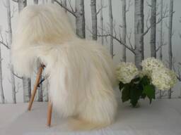 "Sheepskin Icelandic White Throw Genuine Leather Sheep Skin 52""x 32"