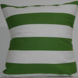 Two New 18x18 Inch Designer Handmade Pillow Cases in Red & Green Stripes - thumbnail 3