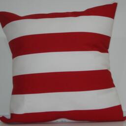 Two New 18x18 Inch Designer Handmade Pillow Cases in Red & Green Stripes - thumbnail 2