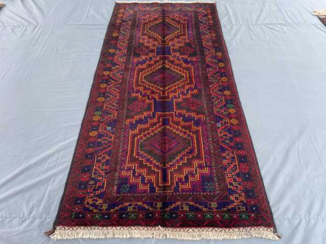 3x7 Hand-Knotted Afghan Runner Rug - Wool Tribal Hallway Carpet Boho Long Oriental For Entryway & Kitchen Gift - image 1