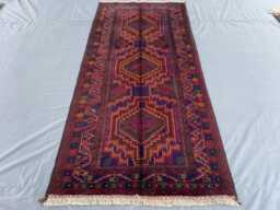 3x7 Hand-Knotted Afghan Runner Rug - Wool Tribal Hallway Carpet Boho Long Oriental For Entryway & Kitchen Gift - thumbnail 1