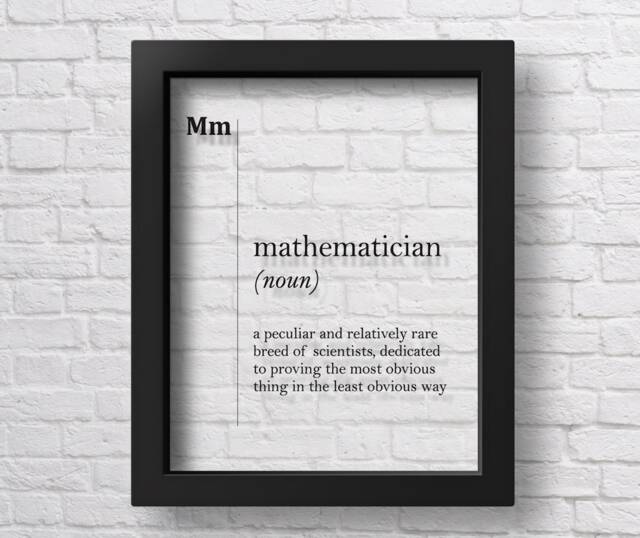 Transparent Mathematician Definition Print Maths Teacher Gift Science Dorm Wall Art Decor - image 1