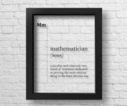 Transparent Mathematician Definition Print Maths Teacher Gift Science Dorm Wall Art Decor - thumbnail 1