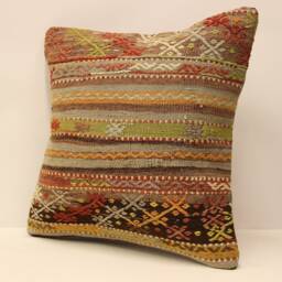Vintage Throw Kilim Pillow 18x18 - 45x45 cm Turkish Pillow Minimalist Cushion Cover Sofa Pillows 4Kbf-429 - thumbnail 3