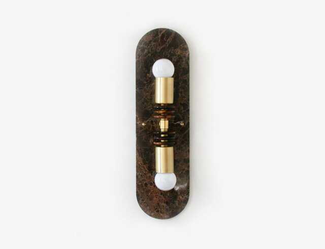 Tiger Eye Gemstone An Dark Emperador Marble Double Wall Light Fixture & Brass Vanity Lighting Kitchen Brown Sconce - image 1