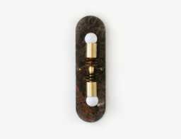 Tiger Eye Gemstone An Dark Emperador Marble Double Wall Light Fixture & Brass Vanity Lighting Kitchen Brown Sconce - thumbnail 1