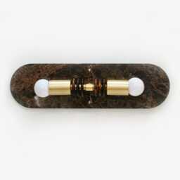 Tiger Eye Gemstone An Dark Emperador Marble Double Wall Light Fixture & Brass Vanity Lighting Kitchen Brown Sconce - thumbnail 2