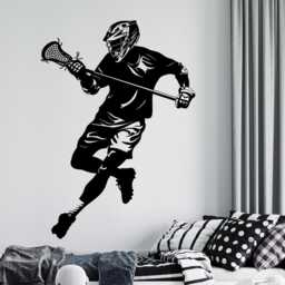 Custom Lacrosse Player Wall Decal Personalized Name, Sticks Sticker 1026 - thumbnail 2