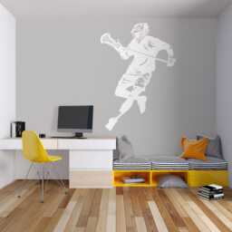 Custom Lacrosse Player Wall Decal Personalized Name, Sticks Sticker 1026 - thumbnail 3