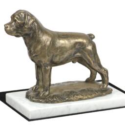 Rottweiler, Dog White Marble Base Statue, Limited Edition, Artdog. Made Of Cold Cast Bronze. Perfect Gift. Limited Edition - thumbnail 3