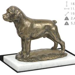 Rottweiler, Dog White Marble Base Statue, Limited Edition, Artdog. Made Of Cold Cast Bronze. Perfect Gift. Limited Edition - thumbnail 4