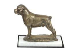 Rottweiler, Dog White Marble Base Statue, Limited Edition, Artdog. Made Of Cold Cast Bronze. Perfect Gift. Limited Edition - thumbnail 1
