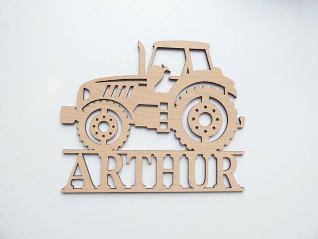 Personalised Tractor Themed Sign - Wooden Nursery Decor Children's Bedroom Playroom Wall Art Scandi Decoration Farm Machinery - image 1