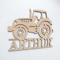 Personalised Tractor Themed Sign - Wooden Nursery Decor Children's Bedroom Playroom Wall Art Scandi Decoration Farm Machinery - thumbnail 2