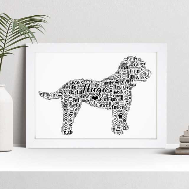 Personalised Cockapoo Word Art Print, Custom Wall Framed Picture Gift Nl - image 1