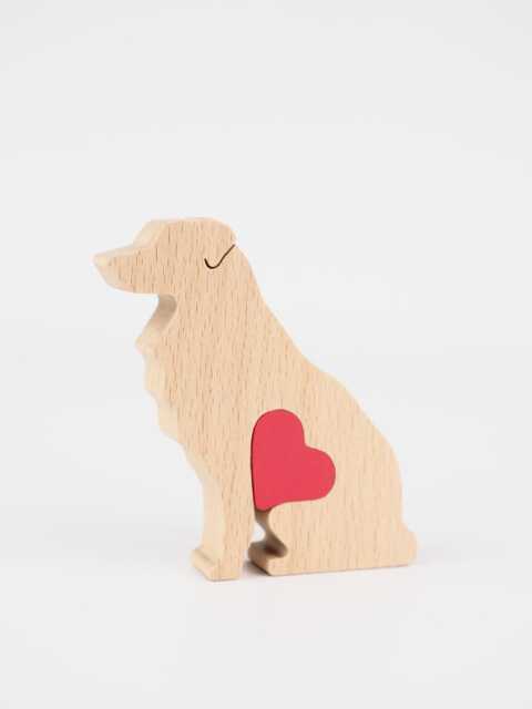 Personalized Australian Shepherd Wooden Figurine, Minimalistic Dog Memorial Keepsake, Dog Mum Custom Made Gift - image 1