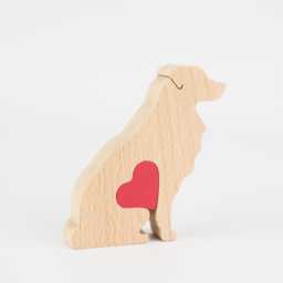 Personalized Australian Shepherd Wooden Figurine, Minimalistic Dog Memorial Keepsake, Dog Mum Custom Made Gift - thumbnail 2