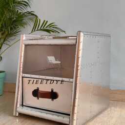 Tieetdye Side End Table With Aviator Style Aluminum Finish - thumbnail 4