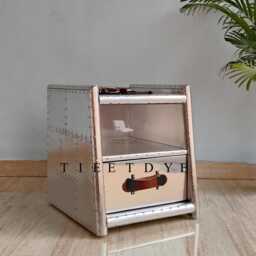Tieetdye Side End Table With Aviator Style Aluminum Finish - thumbnail 3