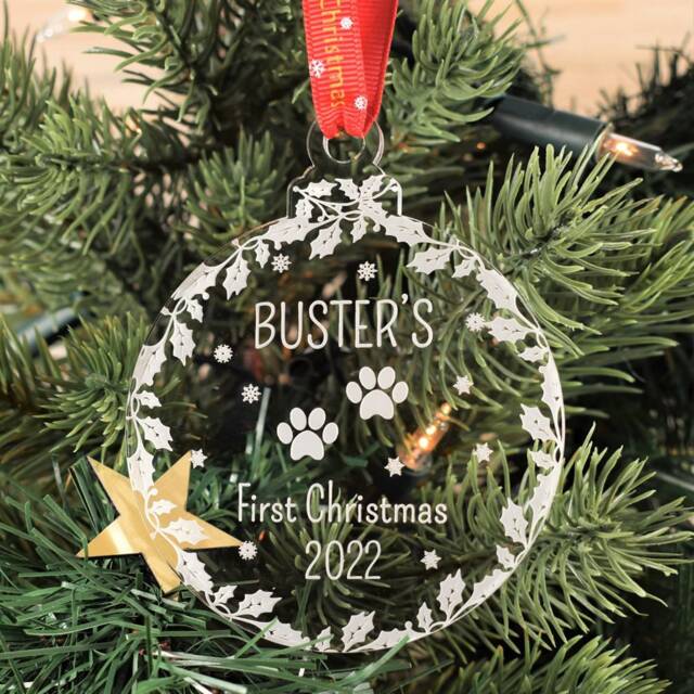Personalised, Engraved Christmas Tree Bauble - Cat & Dog Gifts, Pet Baubles, Gifts For Pets, Baubles