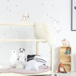 Bunnies Wall Decal, Decor For Children, Sticker, Removable Bunny Rabbit Kids Room Decoration - thumbnail 3
