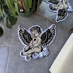 Cry Baby Angel Tufted Rug/Handmade - thumbnail 3