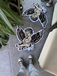 Cry Baby Angel Tufted Rug/Handmade - thumbnail 1