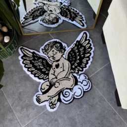 Cry Baby Angel Tufted Rug/Handmade - thumbnail 4