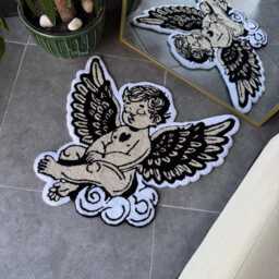 Cry Baby Angel Tufted Rug/Handmade - thumbnail 2