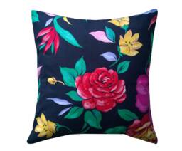 Tropical Pillow Cover Colorful Floral Cushion Case Decorative Throw Accent Green Pink Purple Flowers Hawaii Botanical Leaves - thumbnail 1