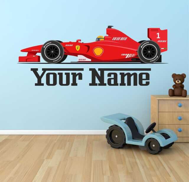 F1 Ferrari Car Personalised Wall Sticker Art Vinyl, Sticker, Decal, Graphic, Transfer Tr39 - image 1