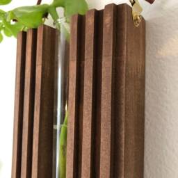 Handmade Wood Wall Propagation Station Hanging Planter Vase - thumbnail 2