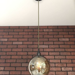 "Industrial Pendant Light -Black 8"" Smoked Glass Open Globe Shade With Patented ""Huila" - thumbnail 2