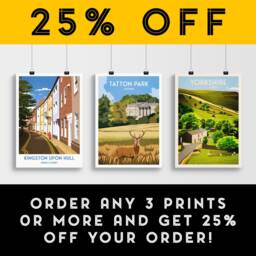 Tatton Park Print - Cheshire Travel Poster Red Deer - thumbnail 2