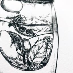 Soul Nurturing - Owl - Honey Lemon Ginger Tea Rest Ink Illustration Wall Art Giclee Print - thumbnail 3