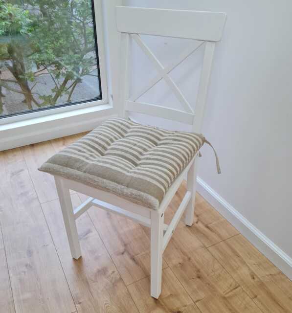 Hemp Linen Seat Cushion For Chair With Ties Filled Organic Hemp Fiber in Natural Linen Fabric Chair Cushion Pillow - image 1