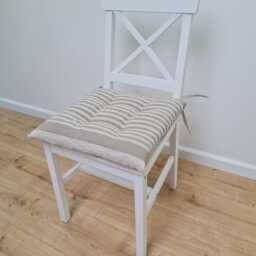Hemp Linen Seat Cushion For Chair With Ties Filled Organic Hemp Fiber in Natural Linen Fabric Chair Cushion Pillow - thumbnail 4