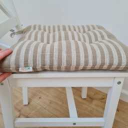 Hemp Linen Seat Cushion For Chair With Ties Filled Organic Hemp Fiber in Natural Linen Fabric Chair Cushion Pillow - thumbnail 3